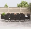 11-tlg. Garten-Essgruppe mit Kissen Schwarz Poly Rattan Produktbild-Vorschau 2