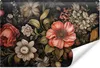 Muralo Selbstklebende Fototapete bunte BLUMEN Blätter Beton Produktbild-Vorschau 1