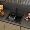 Granitan | Granitspüle FOXAL - Schwarz - Einbau mit Zubehör Produktbild-Vorschau 3