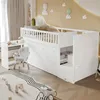 A child's bedroom with a loft bed, desk, and storage units. Produktbild-Vorschau