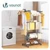 VOUNOT® 4 Ebenen Wäscheständer Turm mit Rollen 126x63x170 Produktbild-Vorschau 2