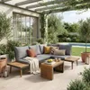 Salotto da giardino in alluminio e acacia,  4 posti, Anteprima dell’immagine prodotto 4