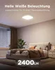 A bedroom scene with a bed, nightstand, and window, illuminated by a ceiling light. Produktbild-Vorschau
