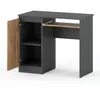 1D Schreibtisch 90 cm Mattgrau / Wotan Eiche Produktbild-Vorschau 2