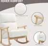 A cream-white rocking chair with wooden accents, presented with close-up views highlighting its features. Produktbild-Vorschau