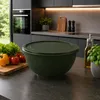 Rührschüssel mit Deckel + Salatseiher Sieb Grün Kunststoff Produktbild-Vorschau 4