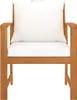 A front view of a wooden chair with white cushions. Náhľad obrázku produktu