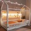 Merax Kinderbett 90x200 cm, Hausförmiges Plattformbett mit Produktbild-Vorschau 1