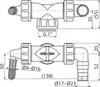 Technical drawing of a plumbing fitting with dimensions. Náhled obrázku produktu