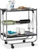 Relaxdays Servierwagen klappbar, 4 Rollen, Metall, 2 Böden, Produktbild-Vorschau 1