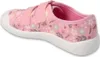 A single pink canvas sneaker with a floral pattern, shown from the side. Produktbild-Vorschau