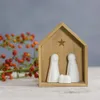 Kolečka Malý betlém z dřeva a porcelánu 5x12x9 cm Náhled obrázku produktu 2