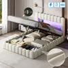 CDGlobal Polsterbett 160x200cm, Doppelbett mit Stauraum und Produktbild-Vorschau 1