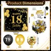 18. Geburtstag Dekoration Set, 36-teilig, Schwarz/Gold Voir les images du produit