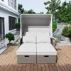Garten-Loungesofa 2-Personen mit Sonnendach - Polyrattan Produktbild-Vorschau 2