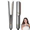 A product shot of a hair straightener and dryer, with a woman using the product in the background. Produktbild-Vorschau