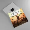 Wanduhr - Quadrat - Glasuhr - Hirsch Natur Feld - 30x30cm - Produktbild-Vorschau 2
