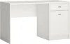 A white desk with a drawer and a cabinet on a white background. Produktbild-Vorschau