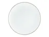 A white plate with a gold rim and ribbed texture, isolated on a white background. Náhľad obrázku produktu