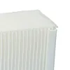 Close-up of a white pleated filter with a white plastic edge on a white background. Produktbild-Vorschau