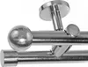 Edelstahl Look Gardinenstange Ø 20mm Deckenträger 2-läufig Produktbild-Vorschau 1