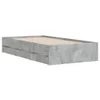 The Living Store Bettgestell mit Schubladen Betongrau Produktbild-Vorschau 4