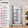 Skříňka se 6 přihrádkami a tyčí na oblečení - šedá, 80 cm Náhled obrázku produktu 3