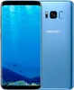 A blue Samsung Galaxy S8 Plus phone is shown from the front and back. Produktbild-Vorschau