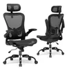 Two black ergonomic office chairs are shown from different angles against a white background. Náhled obrázku produktu