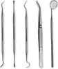 A set of five dental hygiene tools arranged in a row against a white background. Produktbild-Vorschau