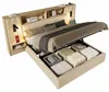 Polsterbett 180x200 mit Stauraum, Systembett Beige, LED & 2 Produktbild-Vorschau 7