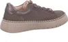 A side view of a brown women's sneaker with a thick tan sole. Náhľad obrázku produktu