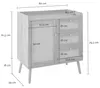CALICOSY - Commode 1 porte 3 tiroirs avec façades en rotin Voir les images du produit 5