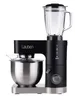 A black and silver kitchen machine with a glass blender attachment sits on a white background. Anteprima dell’immagine prodotto