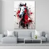 Abstrakt Pferd Kopf Red Splash Leinwandbild Wandbild Produktbild-Vorschau 2