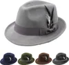Fedora-Hut für Herren, mit Feder- und Schleifendekor, Produktbild-Vorschau 2