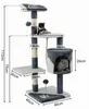 lionto Kratzbaum für Katzen 112 cm hoch, mit Höhle, Produktbild-Vorschau 6