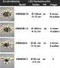 A table displaying different models of LED ceiling lights with their specifications. Produktbild-Vorschau