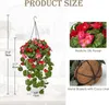 Künstliche Geranie Hängeampel 70cm Dekopflanze Rosa/Rot Produktbild-Vorschau 2