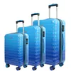 Three suitcases of varying sizes arranged in a row, all with a blue gradient color. Produktbild-Vorschau
