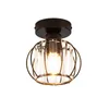 A close-up studio shot of a black and crystal ceiling light fixture. Náhled obrázku produktu