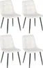 DELUKE® Esszimmerstühle 4er Set VOUL - Cremeweiß, Samt | Produktbild-Vorschau 1