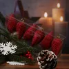 Christbaumschmuck ZAPFEN - Weihnachtsbaumschmuck - bruchfest - glitzernd - H: 8cm - rot - 6er Set Produktbild-Vorschau