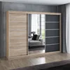 Schwebetürenschrank 200 cm, 3-türig, mit Spiegel & 4 Produktbild-Vorschau 1