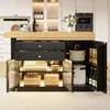 Isola cucina estendibile con piano girevole a 360°, tavolo Anteprima dell’immagine prodotto 4