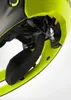 A close-up view of the interior of a yellow and black helmet, showing the padding and adjustment mechanism. Voir les images du produit