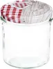 A clear studio shot of an empty glass jar with a decorative lid. Produktbild-Vorschau
