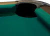 A close-up view of a corner of a billiard table, showing the green felt and the black pocket. Voir les images du produit