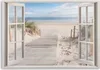 Leinwandbild blick aus dem fenster weg zum strand 120x80 cm Produktbild-Vorschau 3