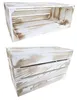 Two views of a vintage-style wooden crate, one open and one closed, against a white background. Produktbild-Vorschau